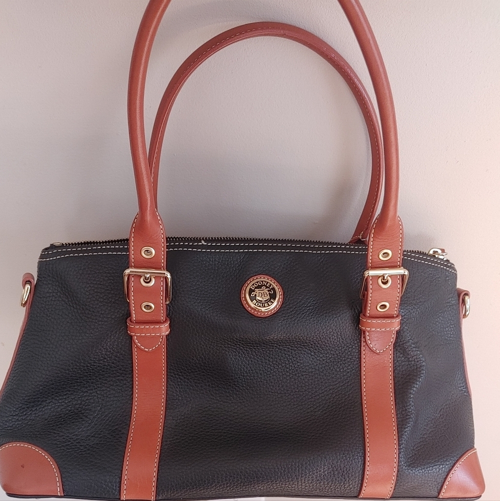 Dooney & Bourke Black and Tan Satchel